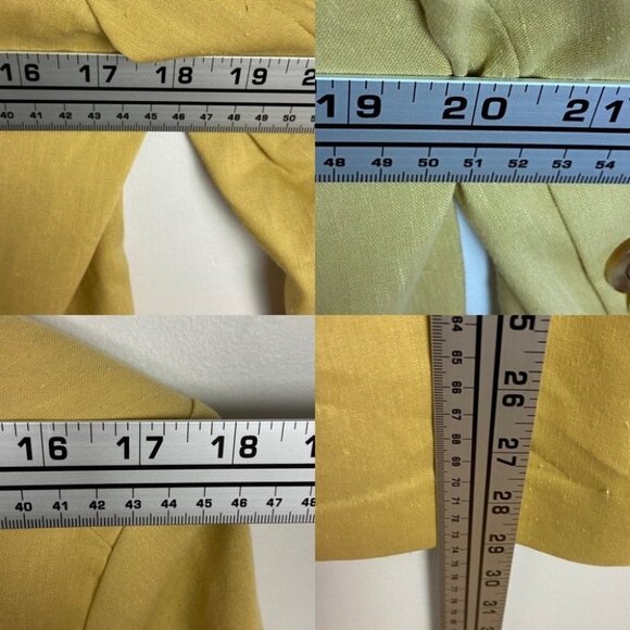 NEW Veronica Beard Double Breasted Linen Blazer Jacket Yellow Boyfriend Size‎ 8 - Picture 11 of 15